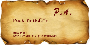 Peck Arikán névjegykártya
